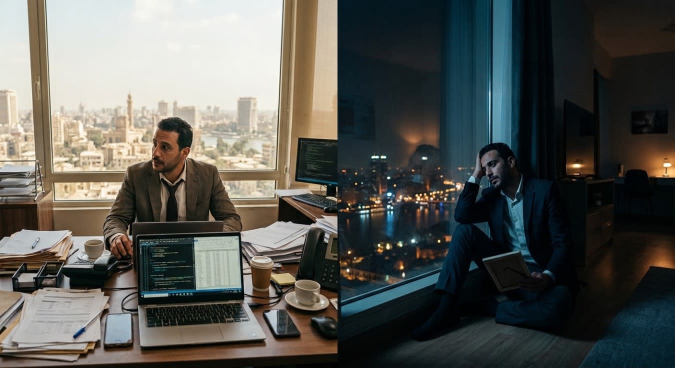 عندما يصبح العمل مخدرًا لإلغاء الذات، والليل مرآة الصدمة