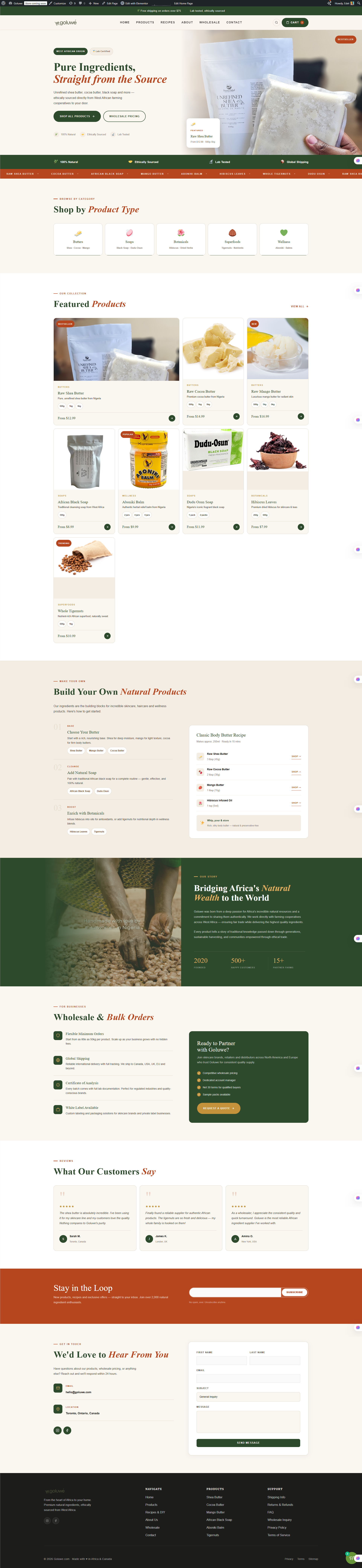 Goluwe.com e-commerce store homepage built by Qrafteq Nigeria