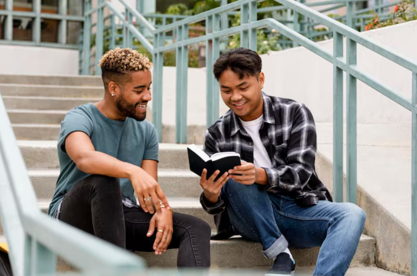 African teens together