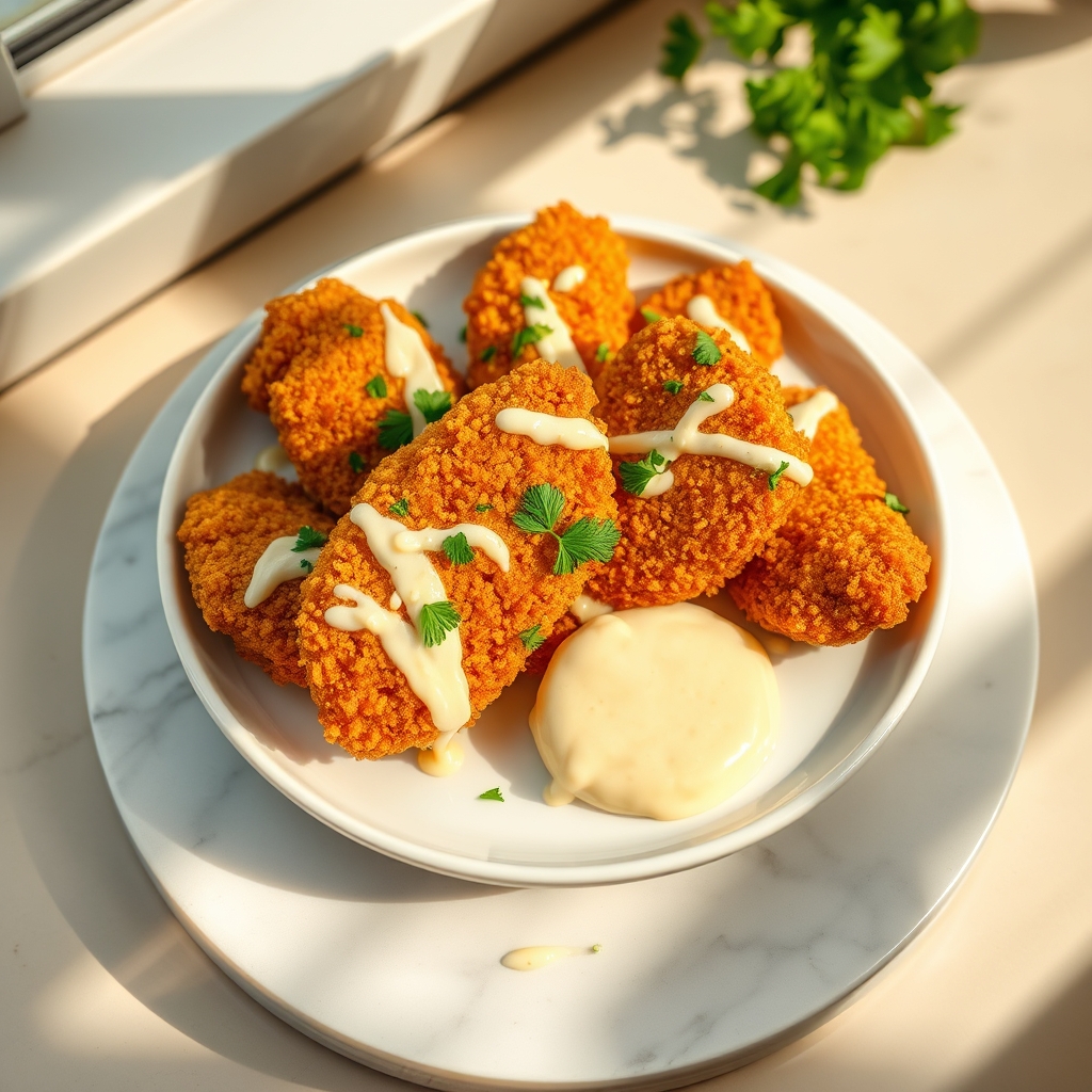 Chicken tenderloins on a plate