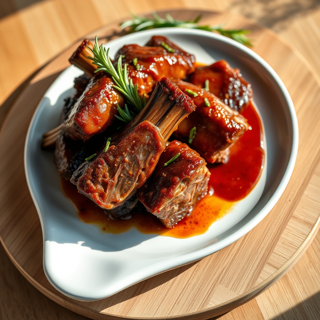 Braised short ribs in a rich, flavorful sauce
