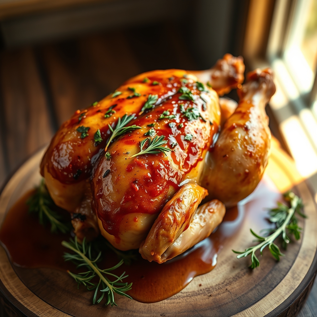 Seasoned Cornish hen ready for roasting