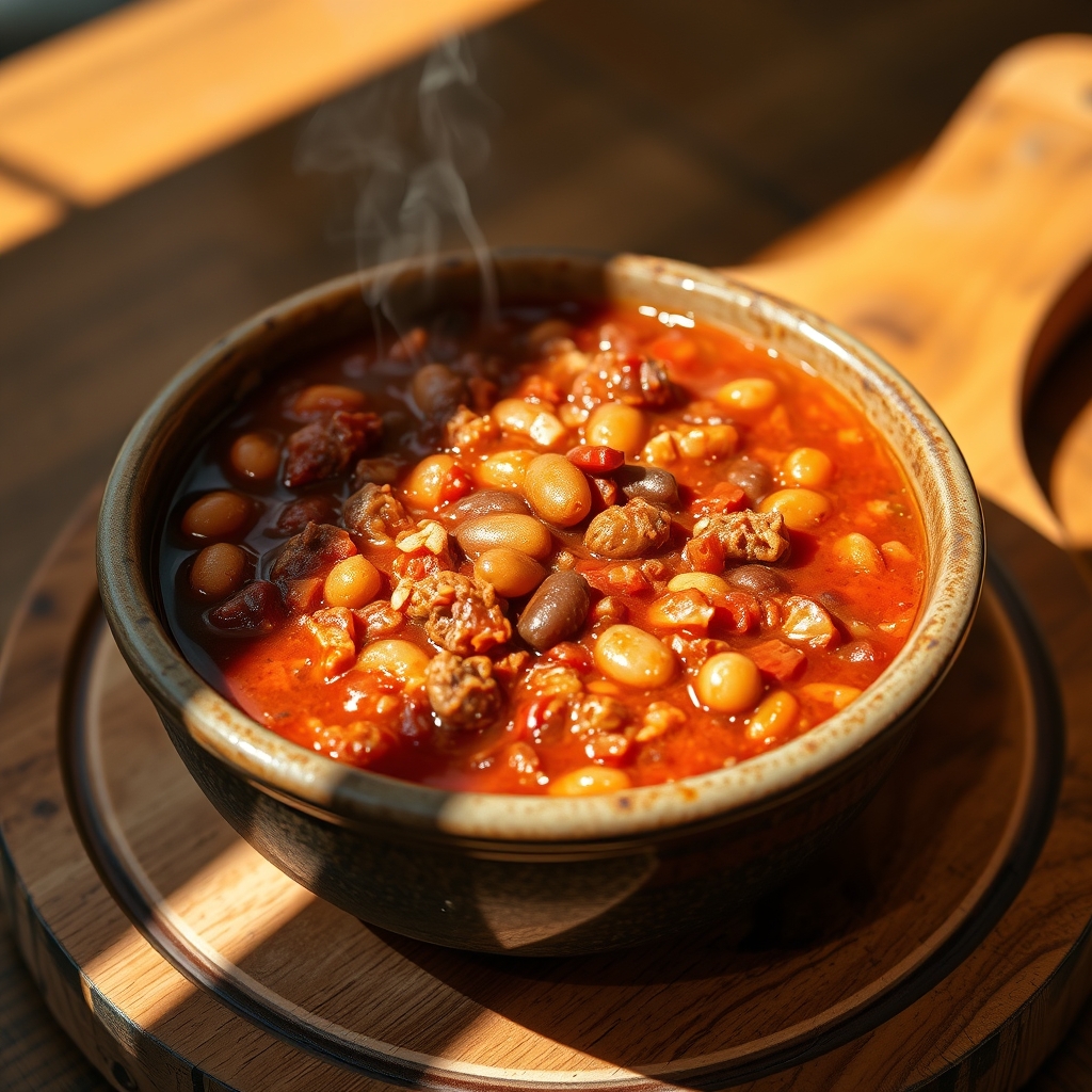 Bowl of homemade chili with chili seasoning