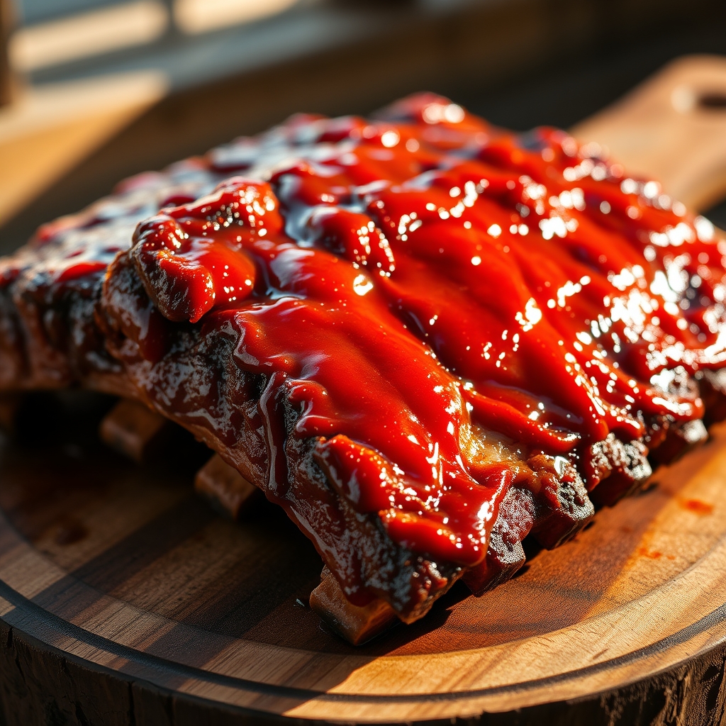 Tender smoked ribs seasoned and ready for cooking