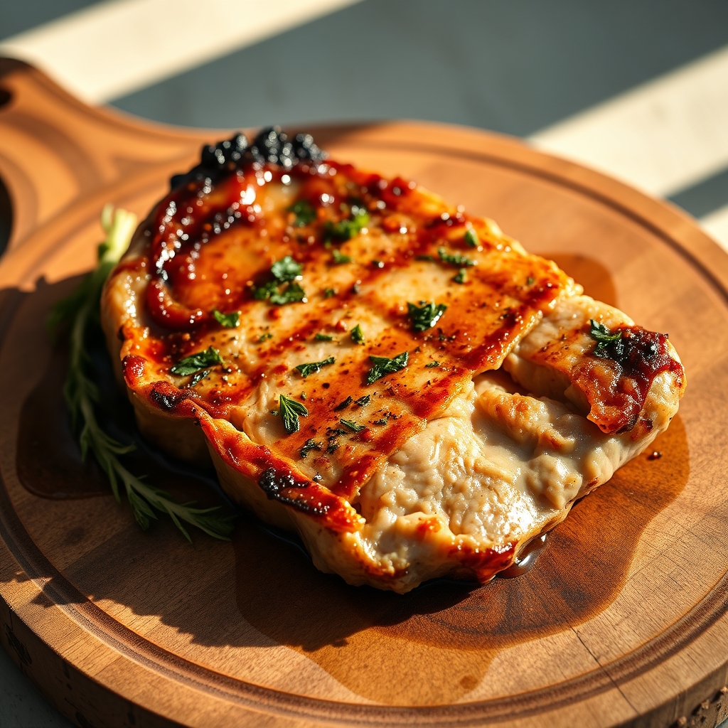 Delicious pan-seared thin pork chops