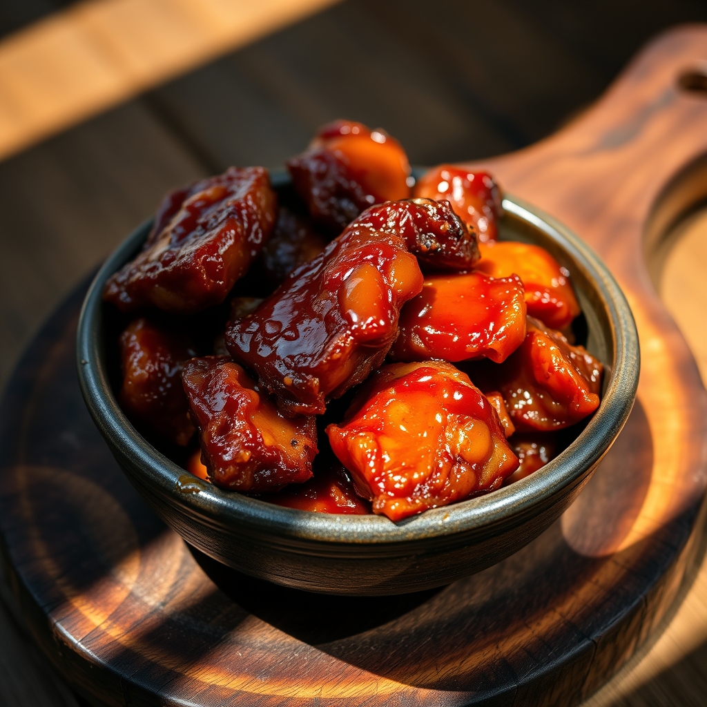 Delicious burnt ends piled high on a plate