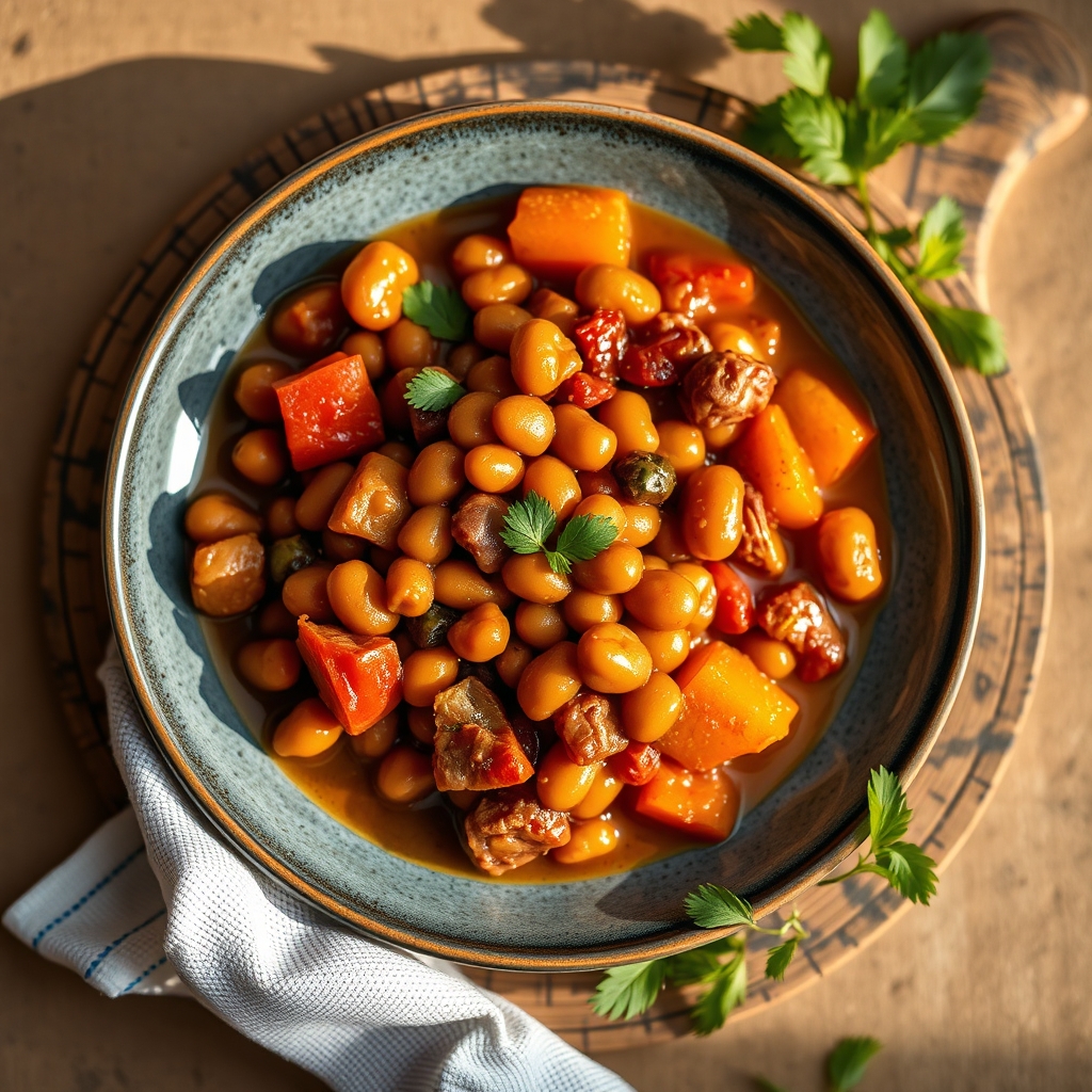 A vibrant bowl of ceci beans salad