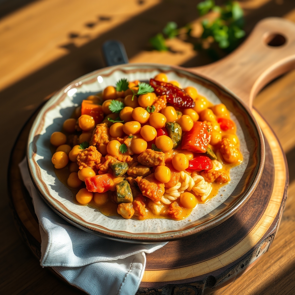 Hearty dish of chickpeas in a flavorful sauce