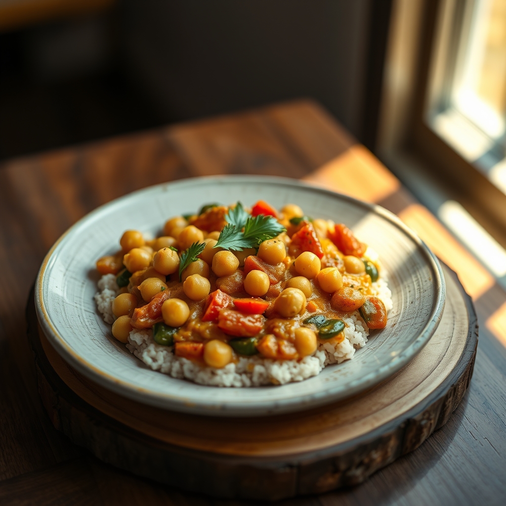 Bowl of cooked chickpeas with fresh herbs