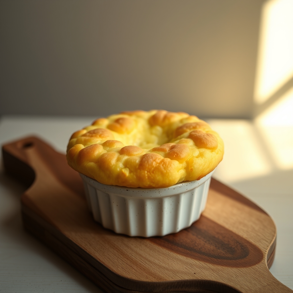 Close up of fluffy corn souffle texture