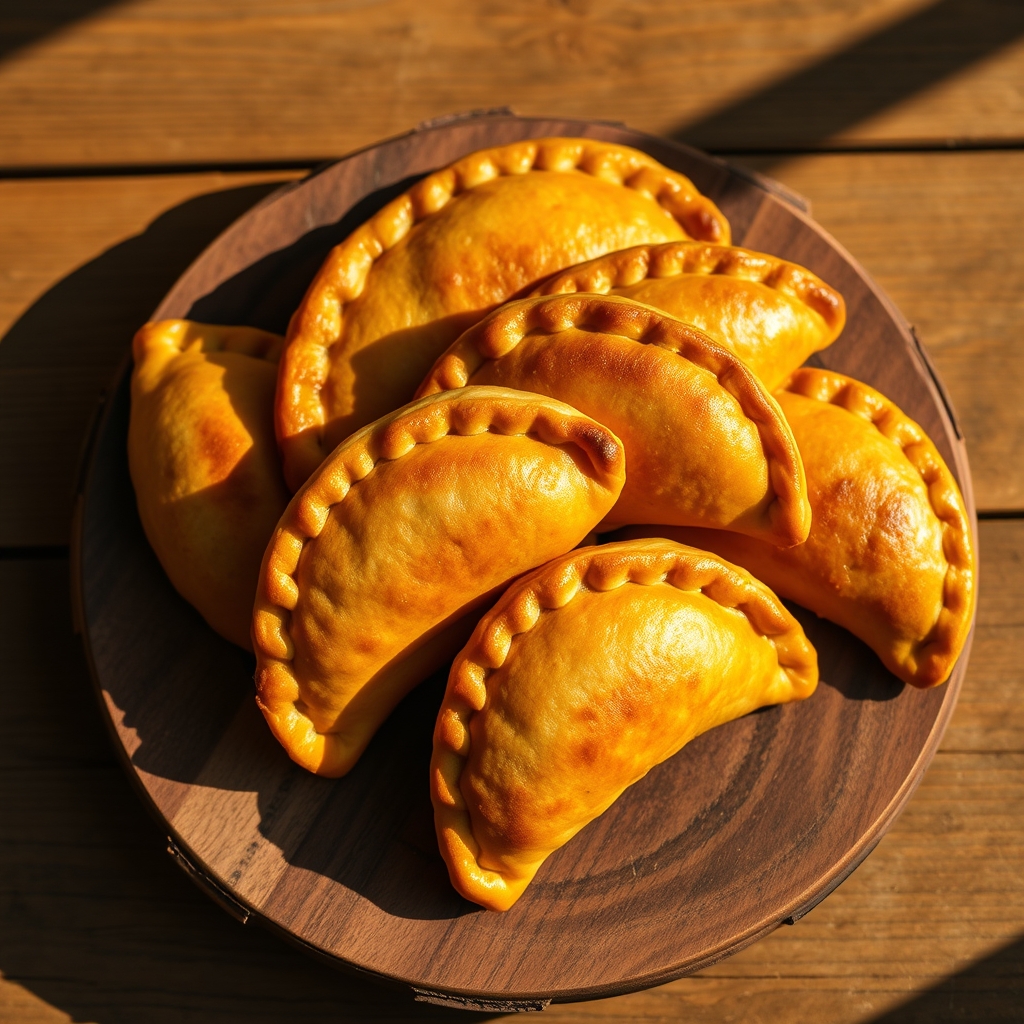 Flaky empanada dough ready for filling