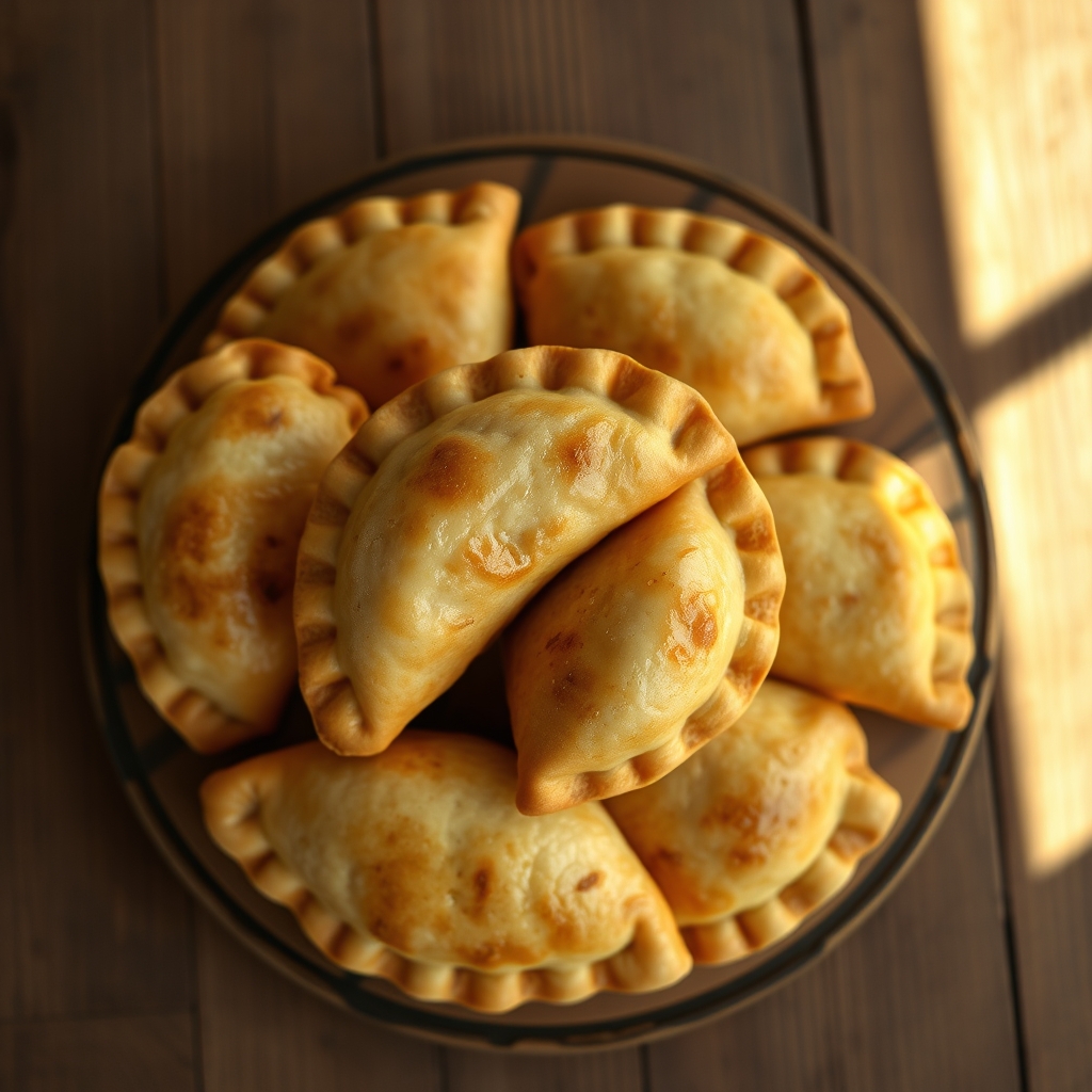 Rolled out empanada dough circles