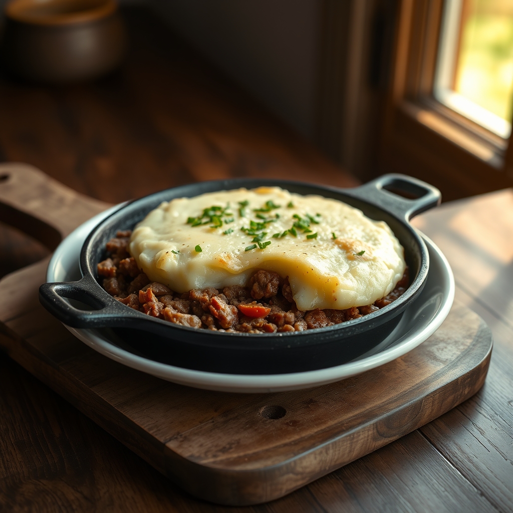 Serving of Ground Beef and Potato Skillet