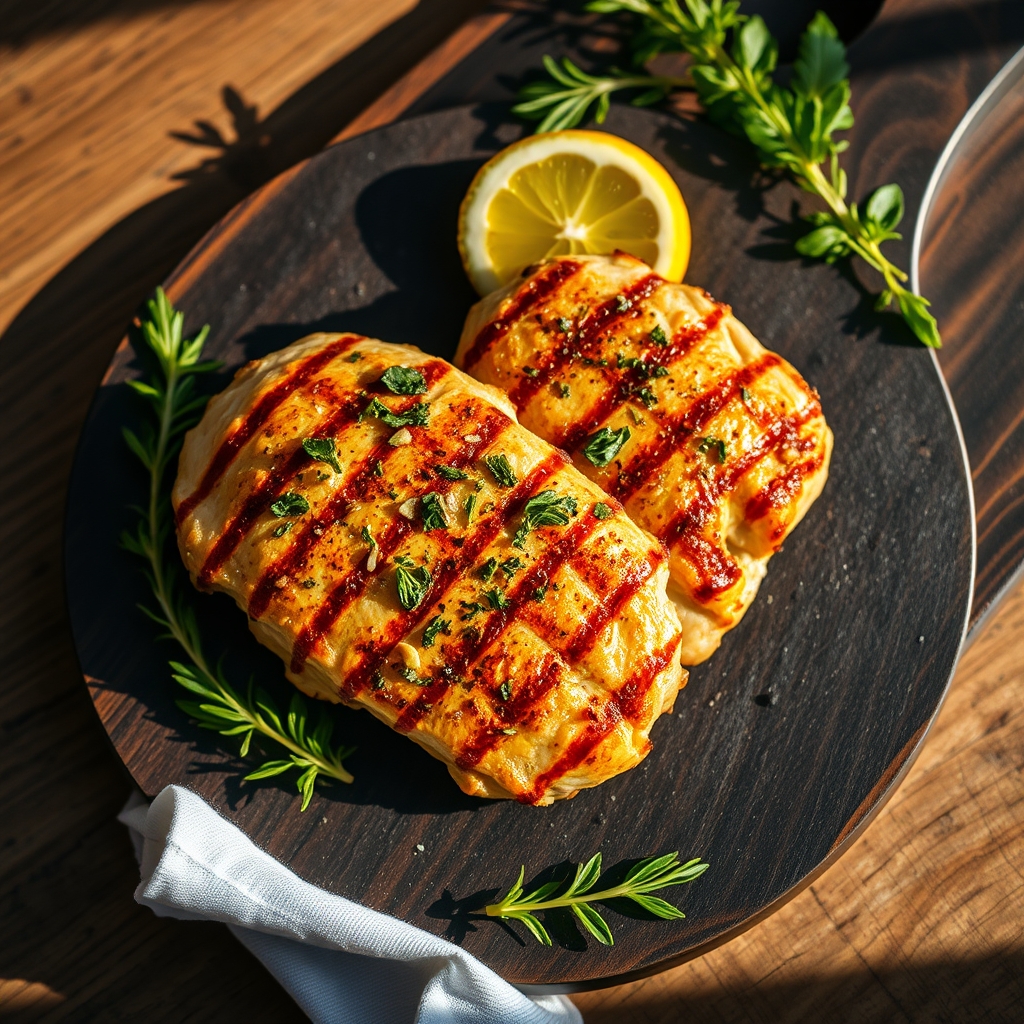 Healthy lemon herb baked chicken breast