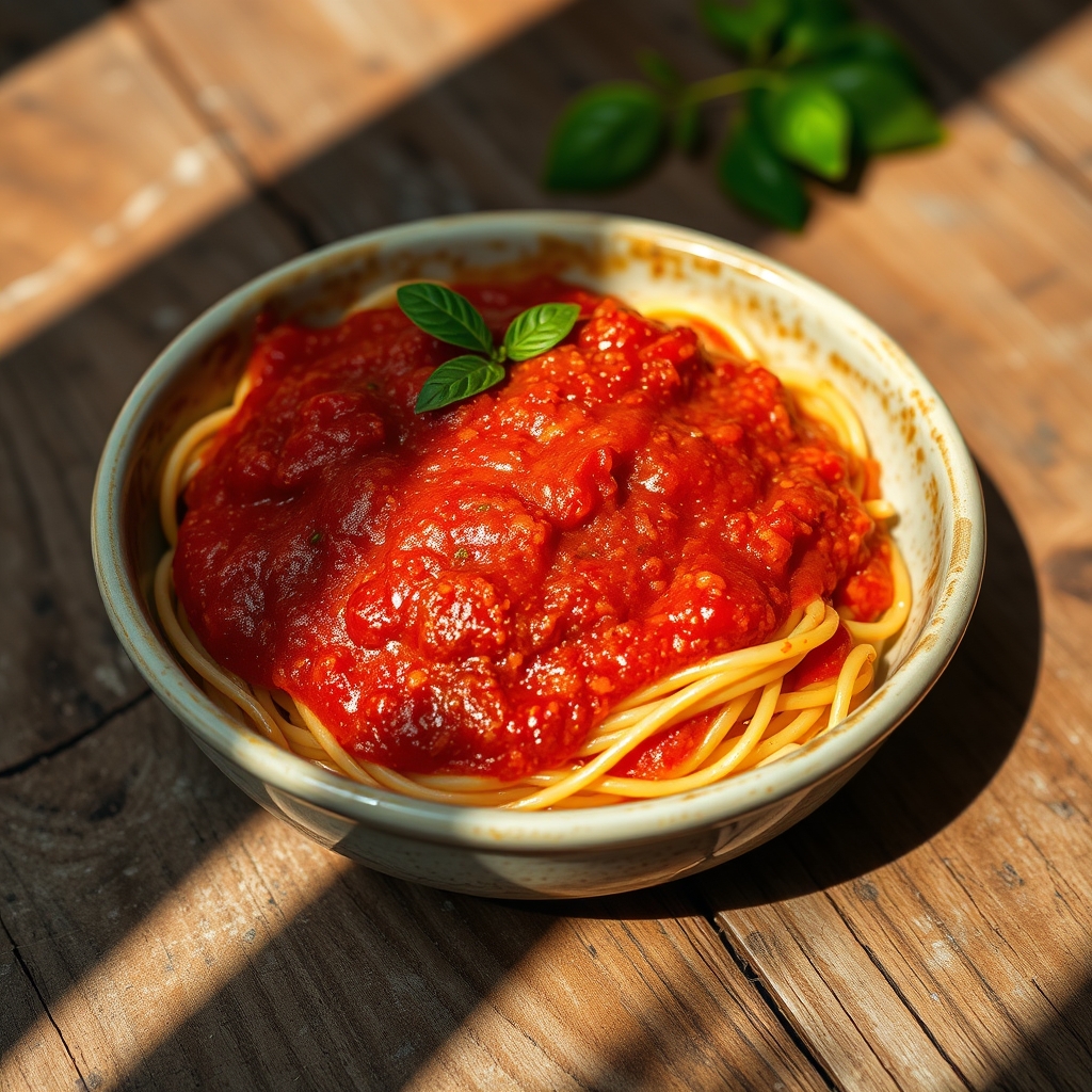 Freshly made homemade spaghetti sauce in a pot