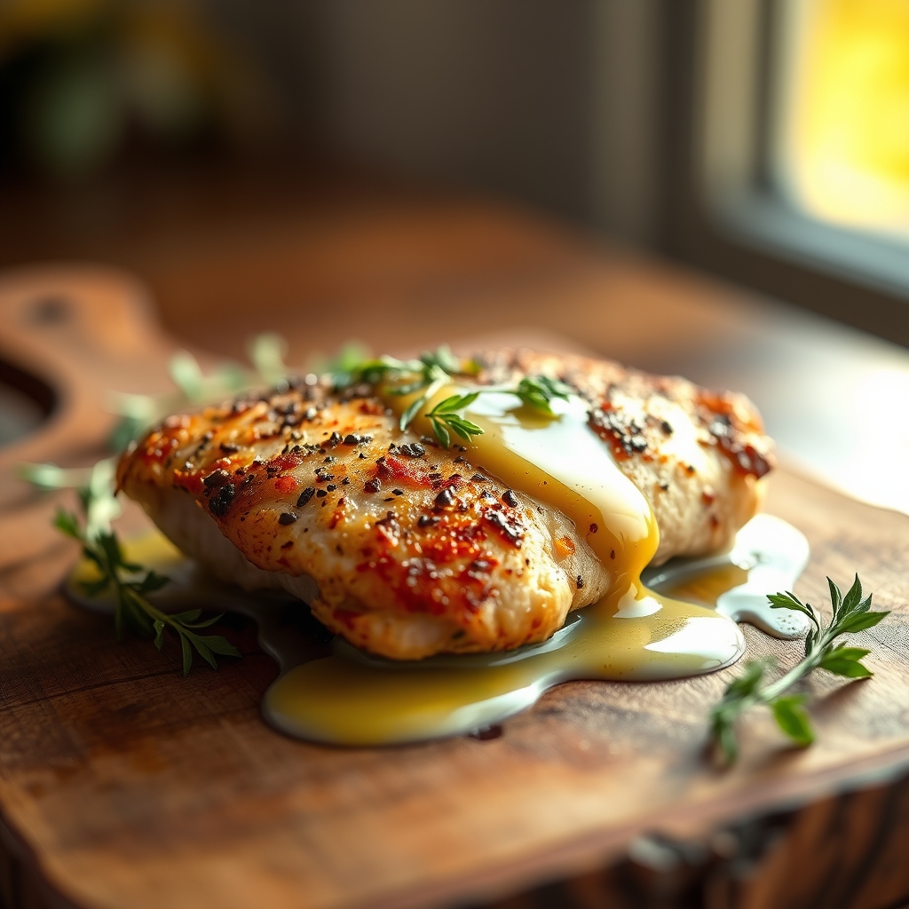 Close-up of seasoned keto chicken thighs before roasting