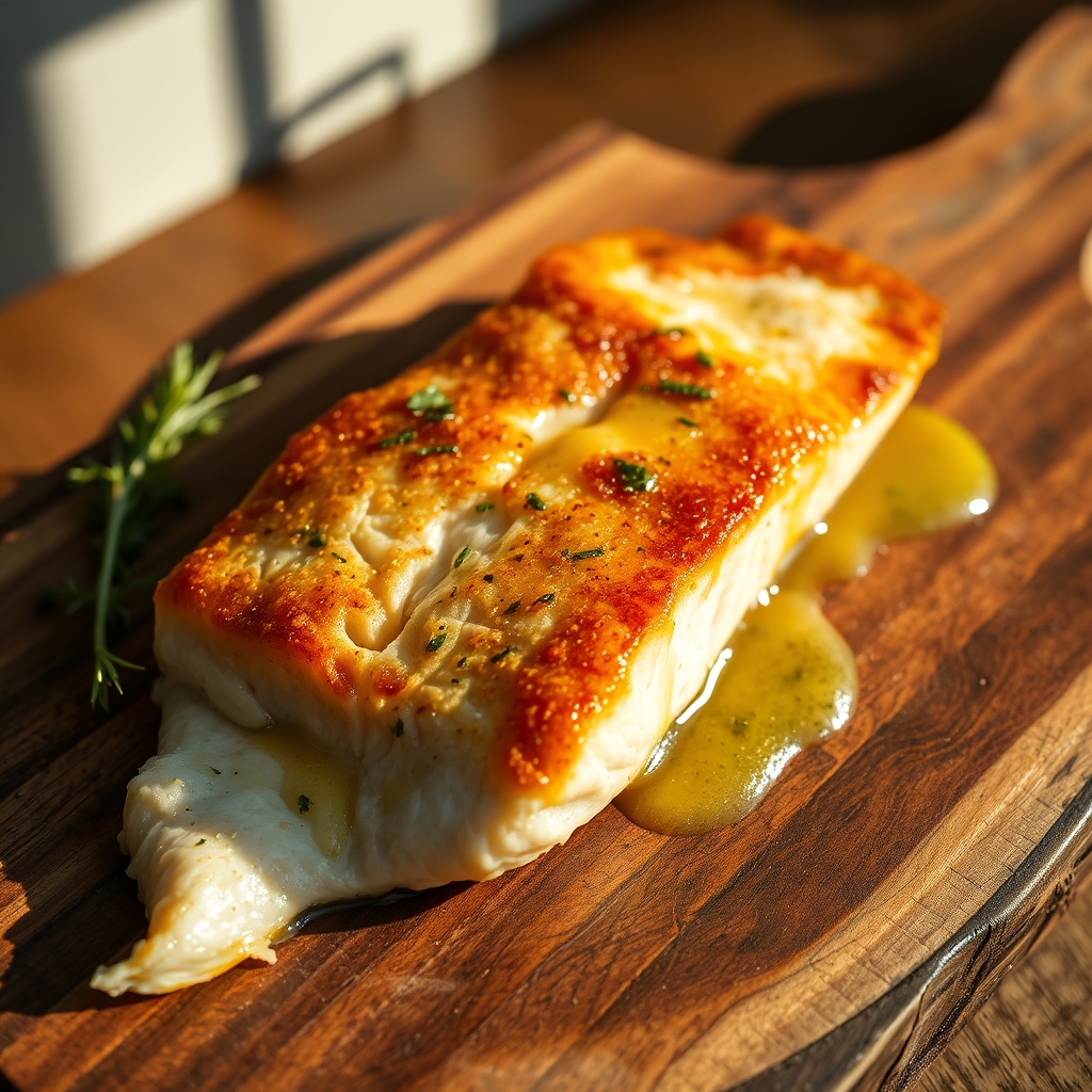 Baked orange roughy with lemon and herbs