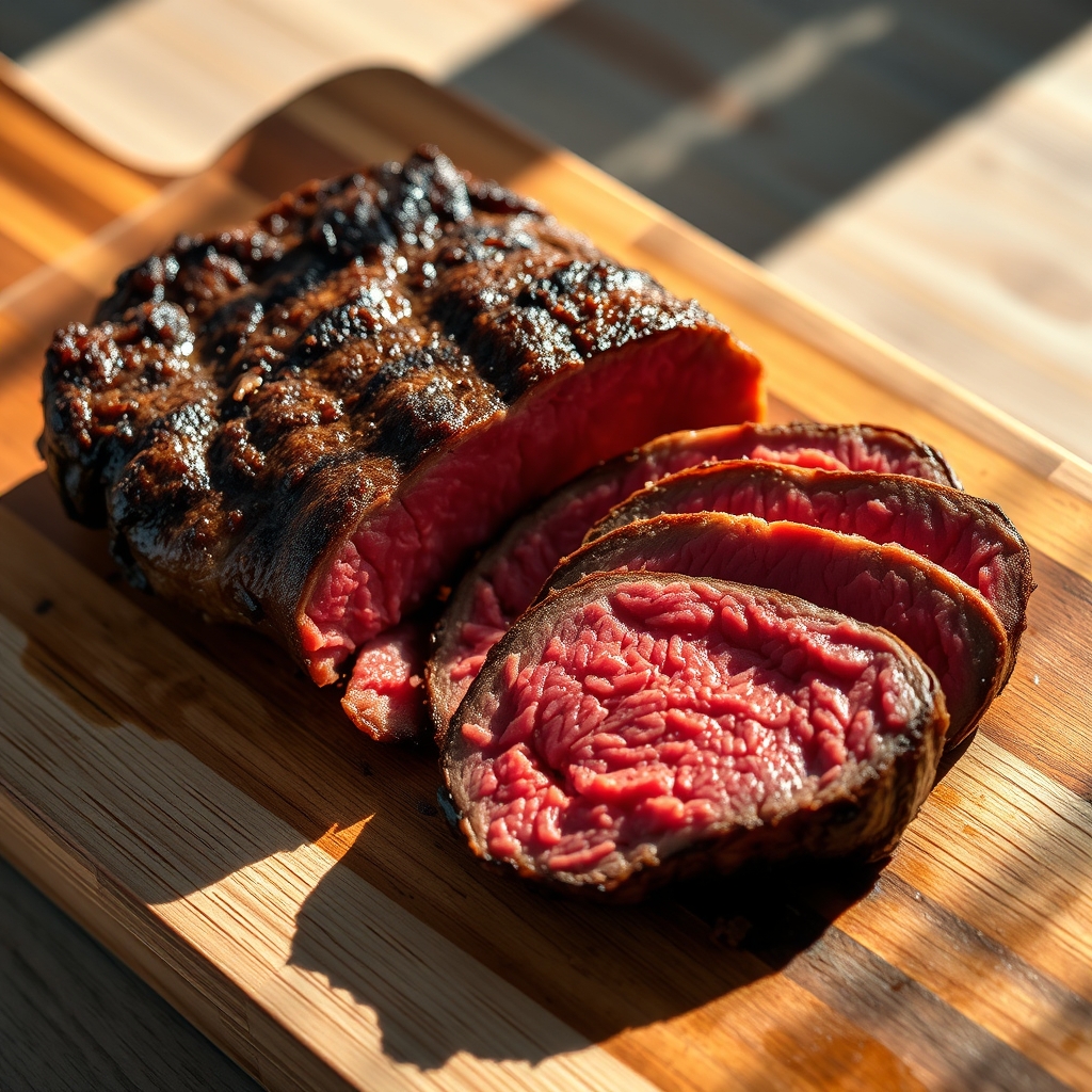 Perfectly cooked top sirloin steak