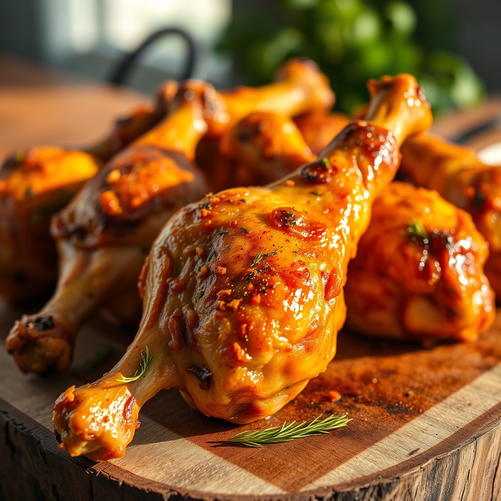 Delicious baked chicken drumsticks