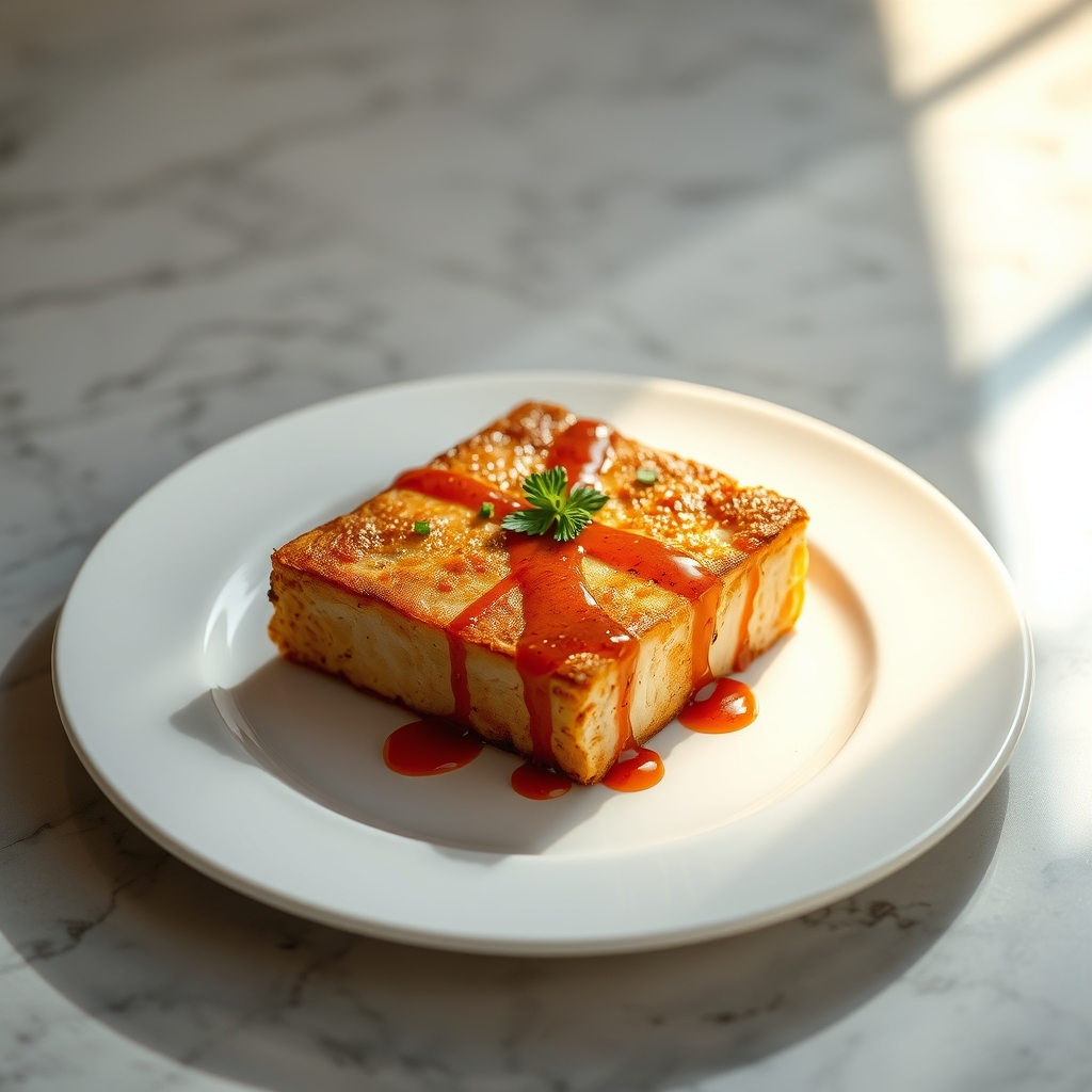 Crispy baked tofu cubes tossed in a simple marinade