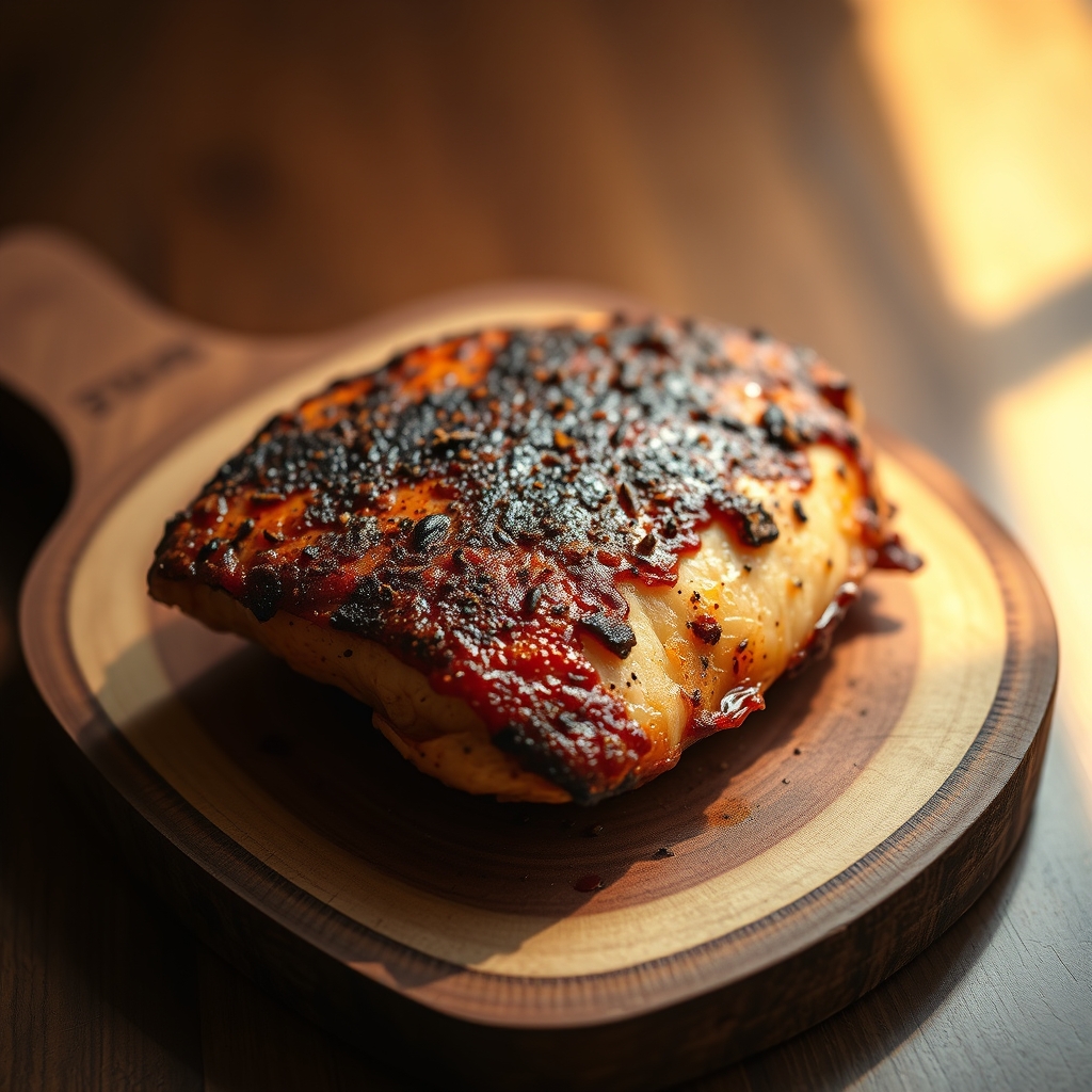 Juicy sliced blackened chicken breast