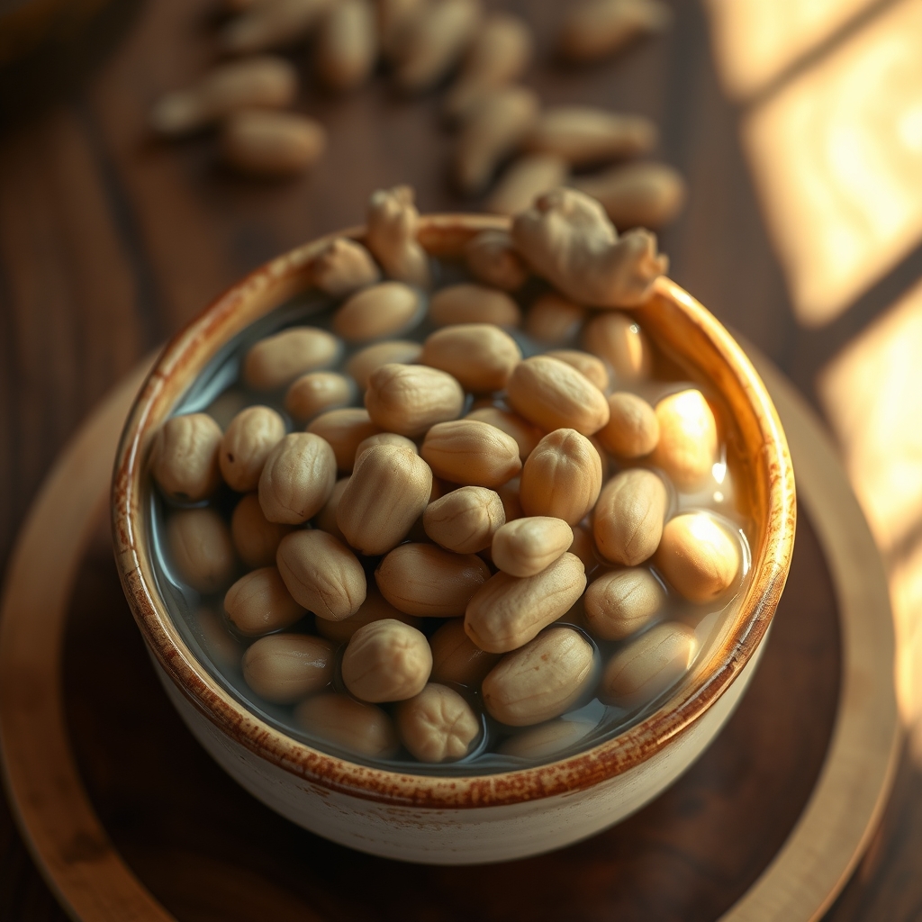 A bowl of freshly boiled peanuts