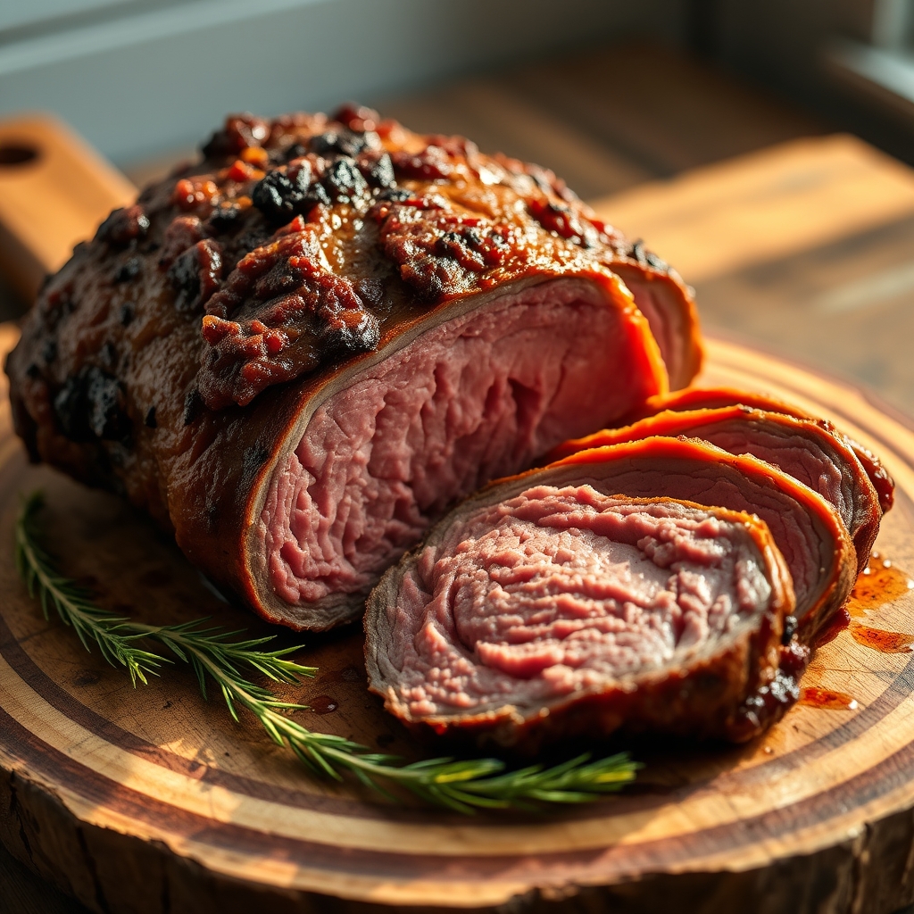 Perfectly cooked bottom round roast
