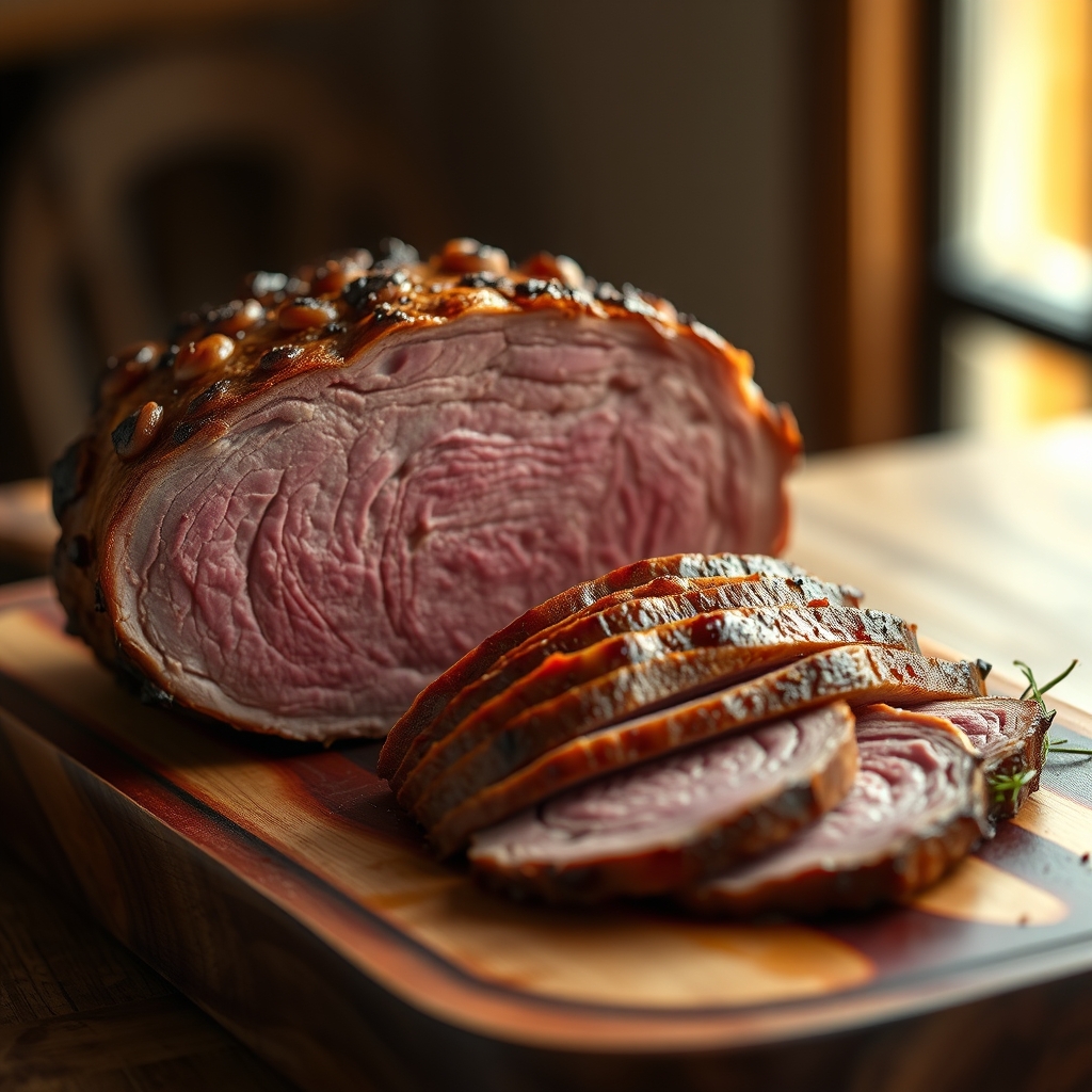 Sliced bottom round roast with gravy