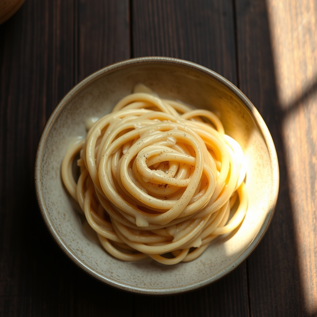 Boursin cheese melting into a creamy pasta sauce