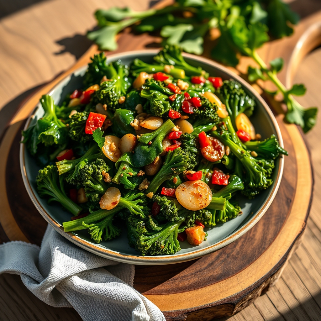 Fresh broccoli rabe bunch