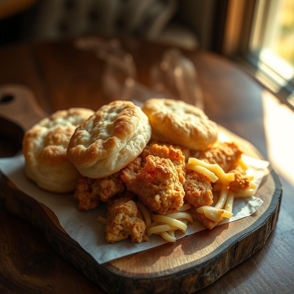 Homemade fluffy biscuits for chicken and biscuits