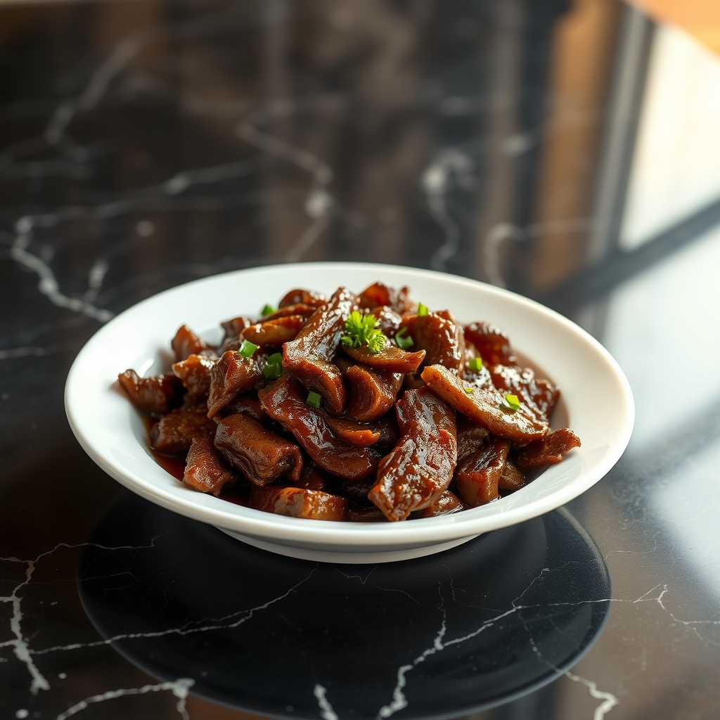 Searing beef for Mongolian Beef