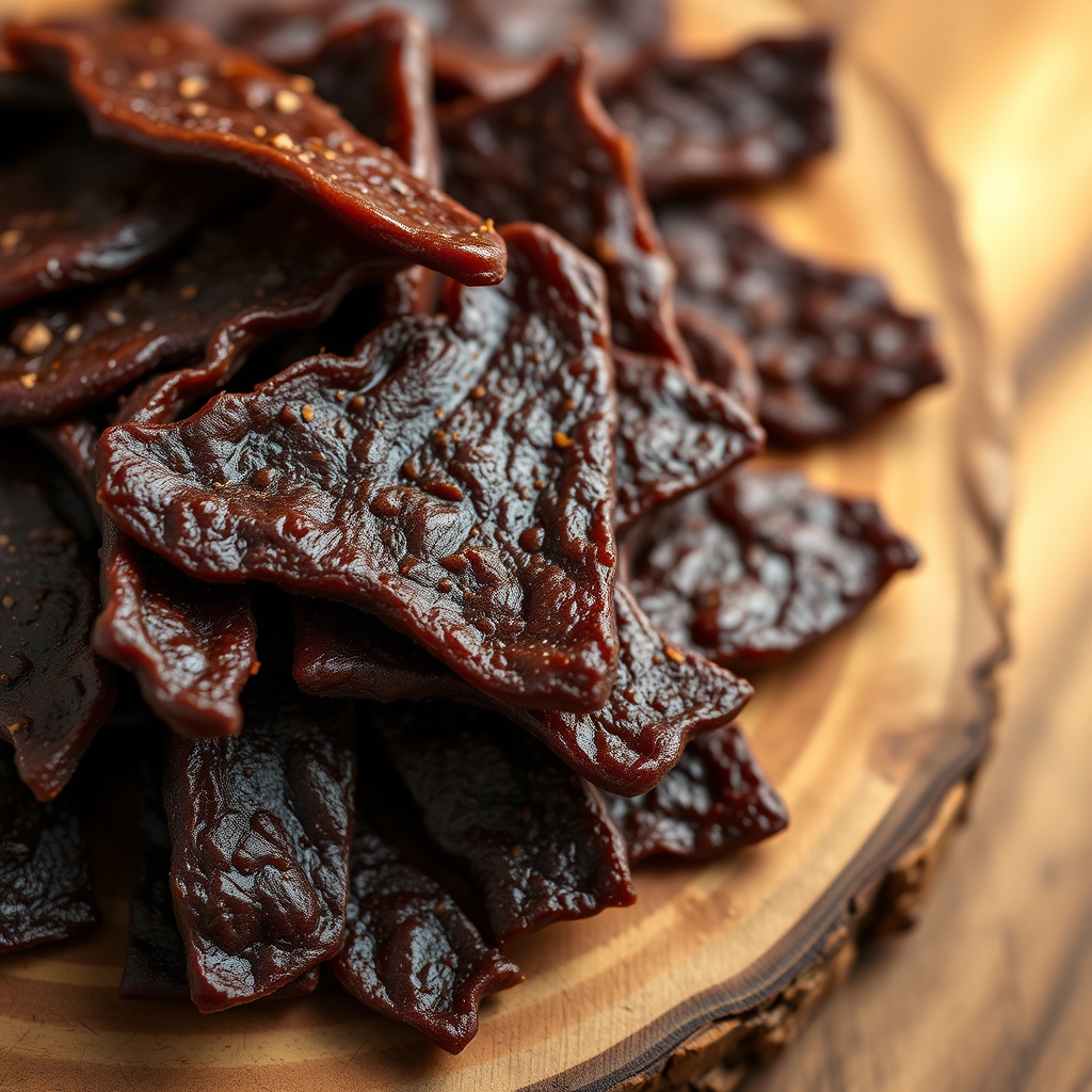 Beef strips marinating