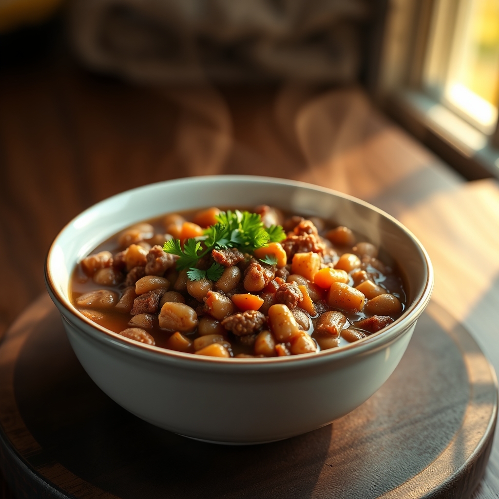 Combining baked beans and ground beef