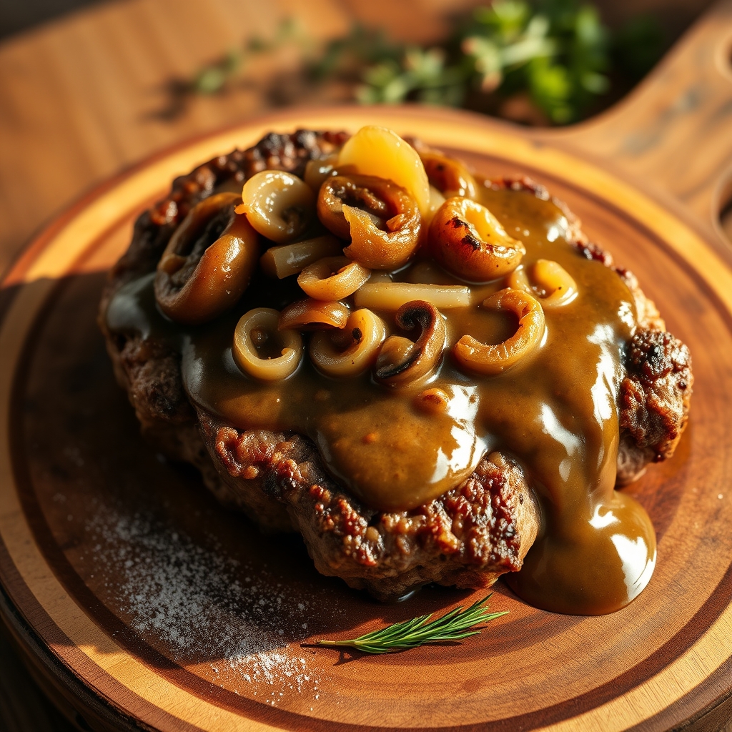 Delicious Baked Salisbury Steak with Mushroom Gravy