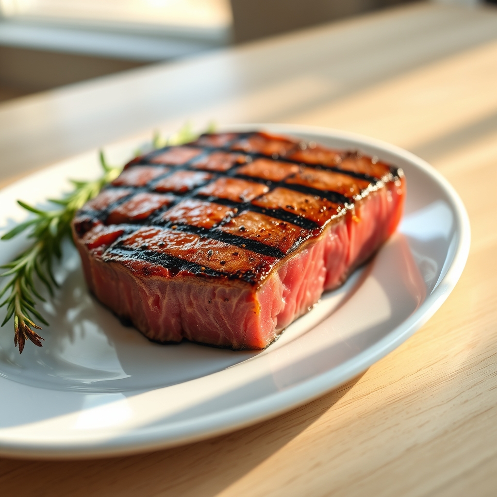 Deliciously grilled barbeque tuna steak