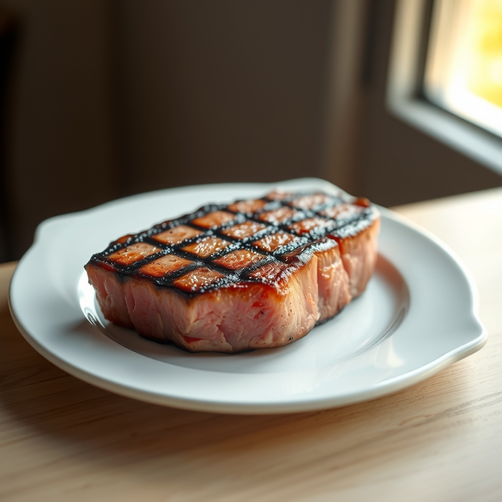 Tuna steaks marinating in a shallow dish