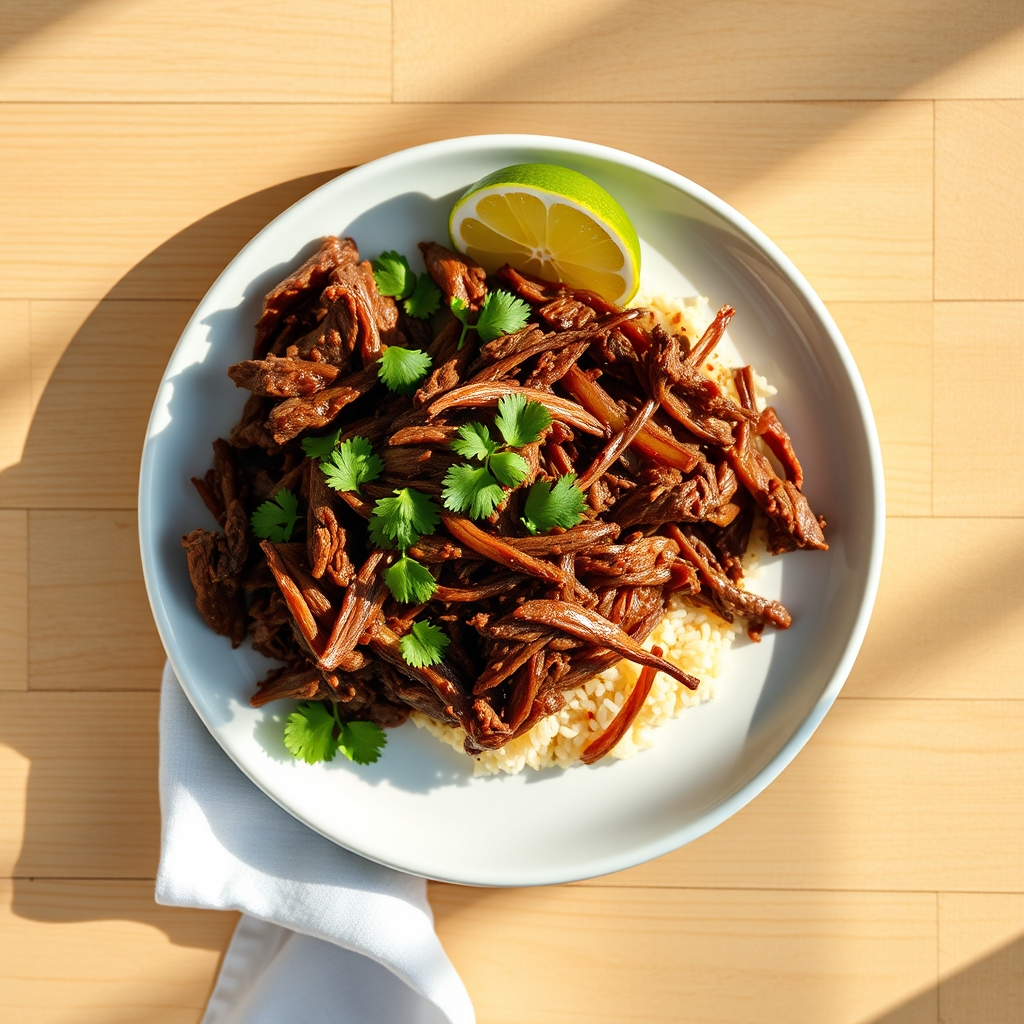 Beef barbacoa in a slow cooker