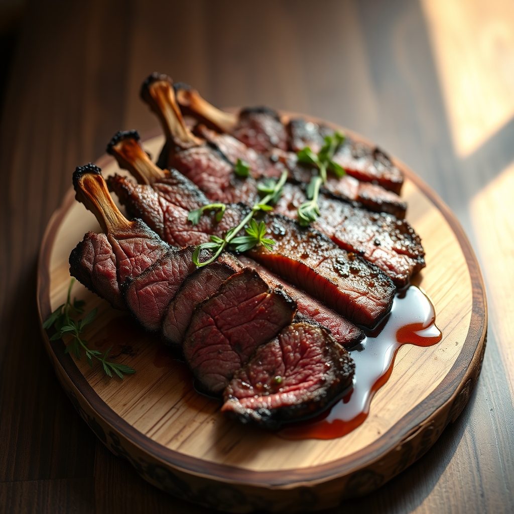 Searing beef bavette in a cast iron skillet
