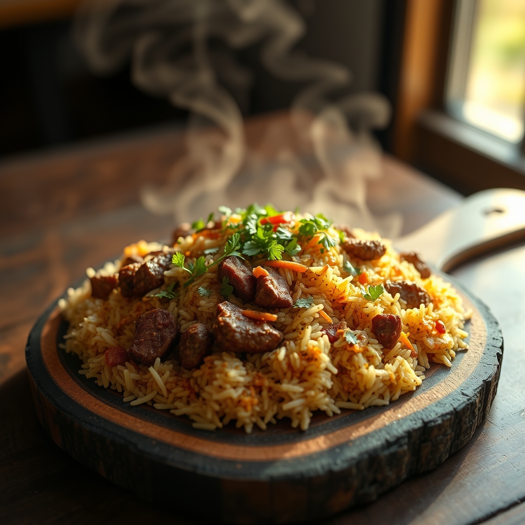 Layering Beef Biryani