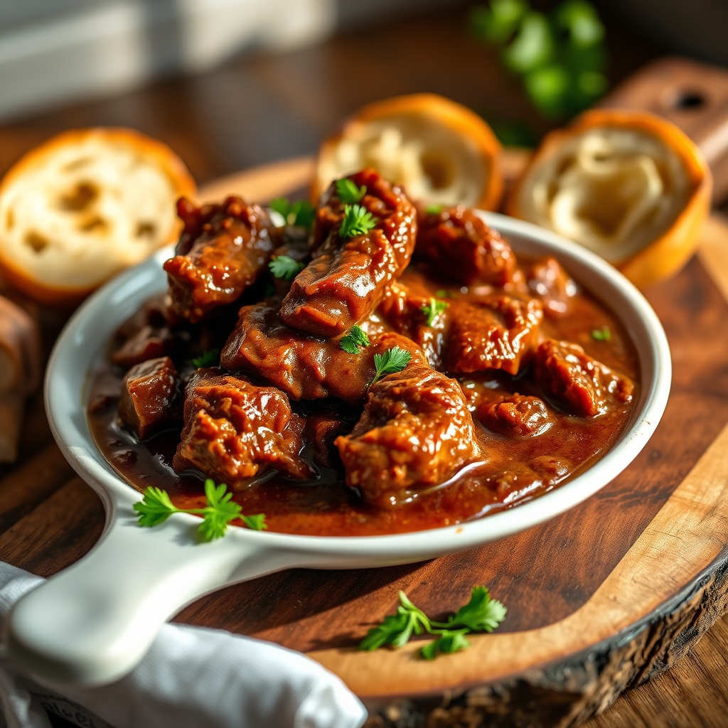 Beef Bourguignon in a pot