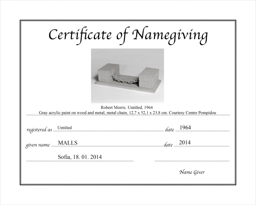 Certificate of Name Giving | Artwork | ArtFacts