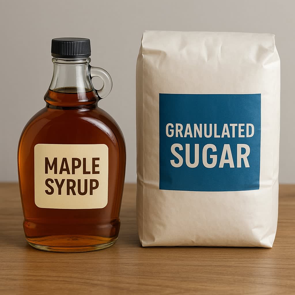 Granulated Sugar substituted with Maple Syrup