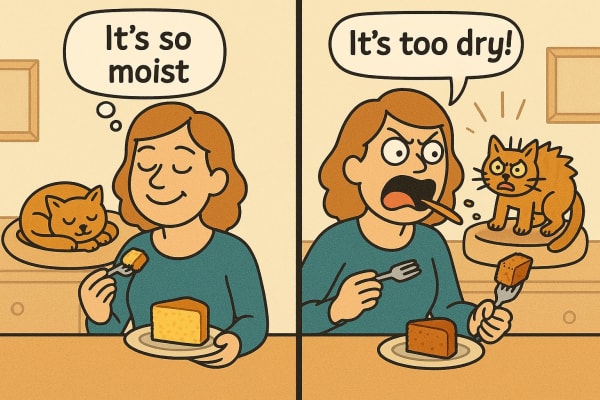 Common baking mistakes with cake not being not moist enough