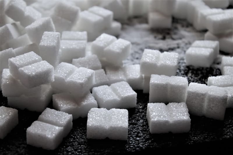 Various types of sugar used in baking