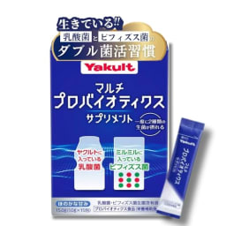 Yakult (ヤクルト) 公式 マルチプロバイオティクス サプリメント 乳酸菌 シロタ株 ビフィズス菌 BY株 2つの菌を同時摂取) プロバイオティクス サプリ 顆粒 スティック包装 15包入り 個包装