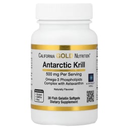 California Gold Nutrition アンタルクティック クリルオイル オメガ3 リン脂質複合体 EPA・DHA・アスタキサンチン配合 ナチュラルストロベリー&レモン 500mg フィッシュゼラチンソフトジェル30粒