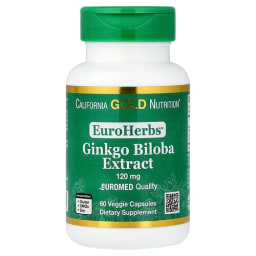California Gold Nutrition EuroHerbs™ イチョウ葉エキス ユーロメド品質 120mg ベジカプセル60粒