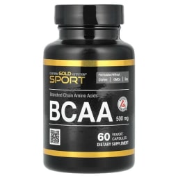 California Gold Nutrition BCAA AjiPure® ブランチドチェーン アミノアシッド 2:1:1 L-ロイシン L-イソロイシン L-バリン 500mg ベジカプセル60粒