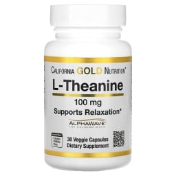 California Gold Nutrition L-テアニン AlphaWave配合 100mg ベジカプセル30粒